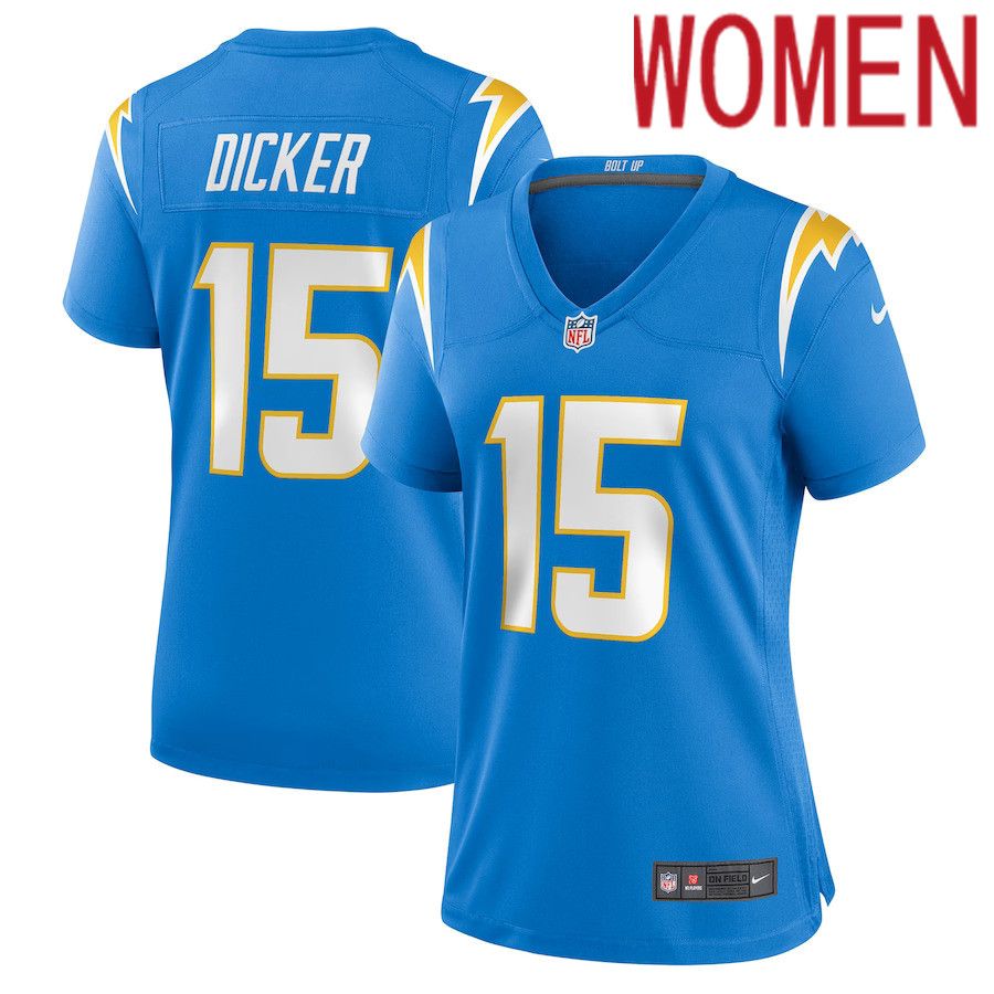 Women Los Angeles Chargers #15 Cameron Dicker Nike Powder Blue Game Player NFL Jersey->women nfl jersey->Women Jersey